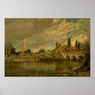 Póster The Bridge of Harnham and Salisbury Cathedral