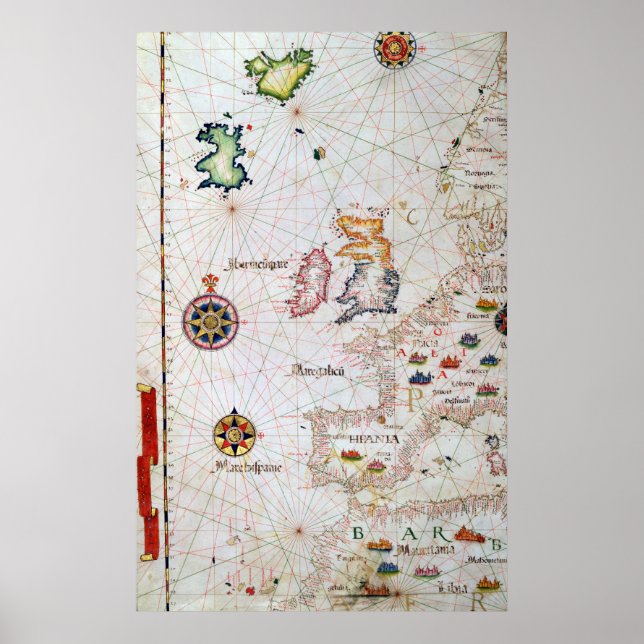 Póster The British Isles, Iberia and Northwest Africa (Frente)