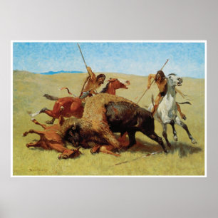 Póster The Buffalo Hunt, 1890