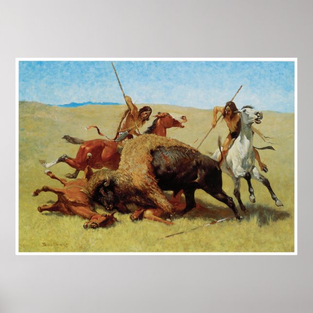 Póster The Buffalo Hunt, 1890 (Frente)