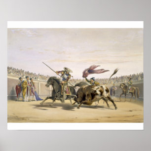 Póster The Bull Following up the Charge, 1865 (colour lit