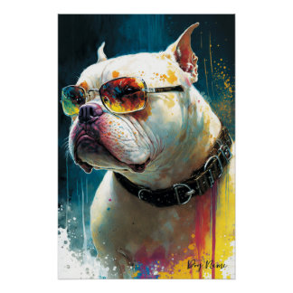 Póster The Bulldog With Sunglasses - Composition 008
