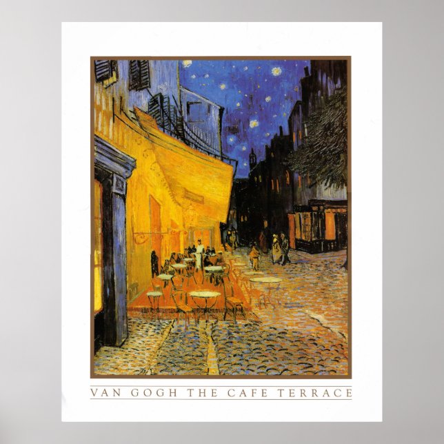 Póster The Cafe Terrace at Night by Vincent Van Gogh 1888 (Frente)