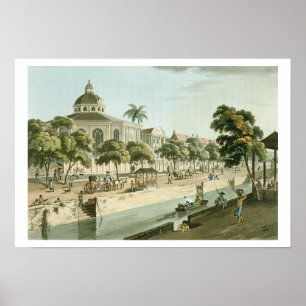 Póster The Calvinistic Church in Batavia, plate 9 from 'A