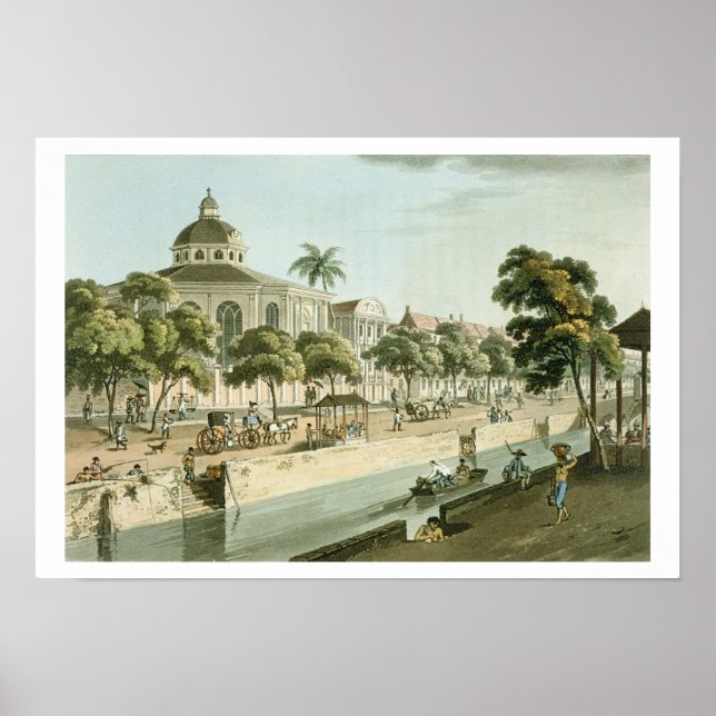 Póster The Calvinistic Church in Batavia, plate 9 from 'A (Frente)