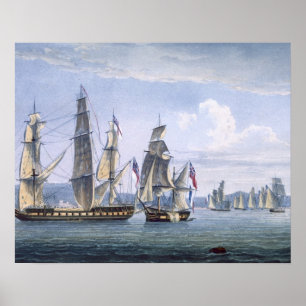 Póster The Capture of Le Sparviere on 3rd May, 1810, engr