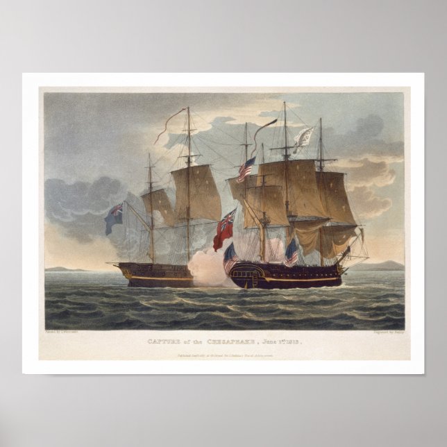 Póster The Capture of the Chesapeake, June 1st 1813, engr (Frente)