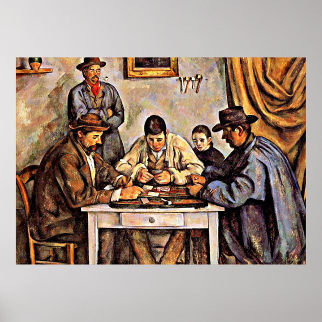 Póster The Card Players (3), Paul Cezanne painting (Frente)