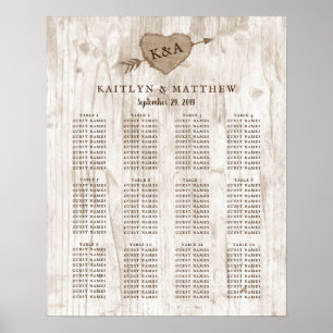Póster The Carved Heart Tree Wedding Collection Seating