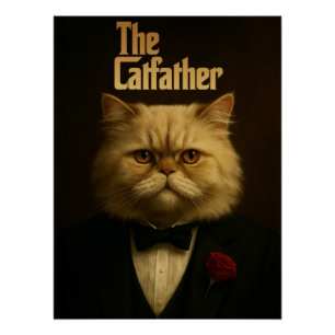 Póster The Catfather - Persian Cat Godfather Parody Art