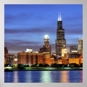 Póster The Chicago skyline from the Adler Planetarium