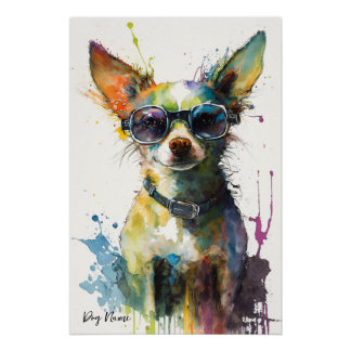 Póster The Chihuahua Dog With Sunglasses - Composition007