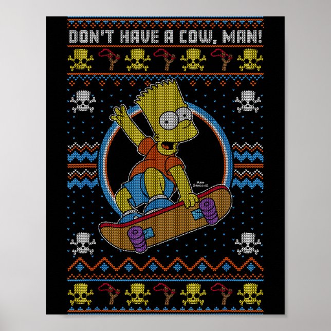 Póster The Christmas Bart Don't Have A Cow Ugly Sweater  (Frente)