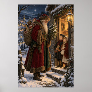 Póster The Christmas Visitor   Vintage Old World Christma