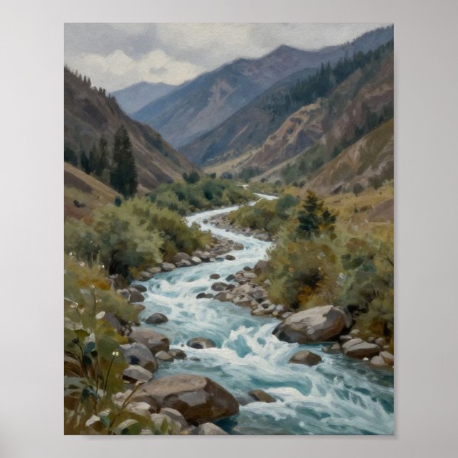 Póster The Churning Current: A Glacial River Winding (Frente)