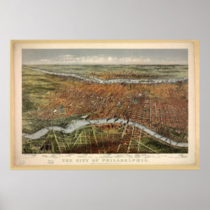 Póster The City of Philadelphia by Currier & Ives (1875)