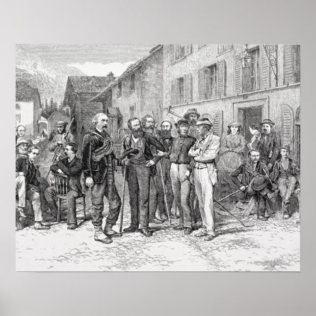 Póster The Club Room of Zermatt in 1864, from 'The Ascent (Frente)