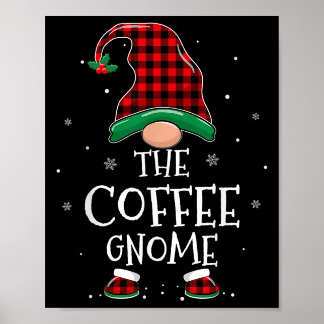 Póster The Coffee Gnome Xmas Family Matching Plaid Christ (Frente)