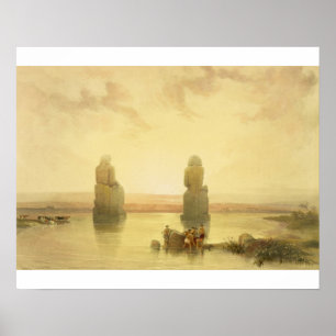 Póster The Colossi of Memnon, at Thebes, during the Inund