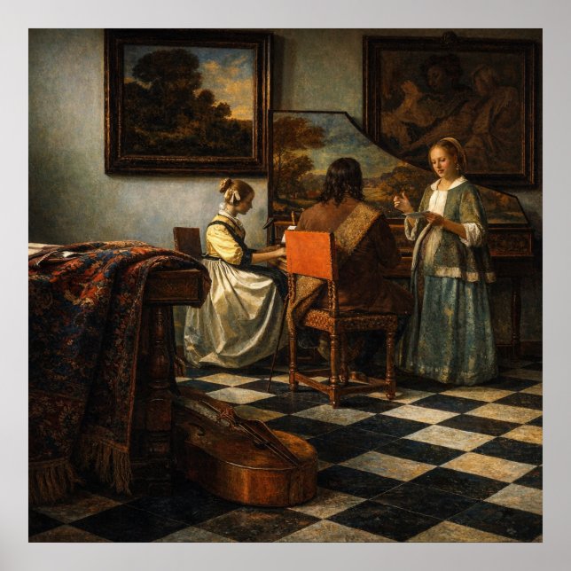 Póster The Concert by Johannes Vermeer (Frente)