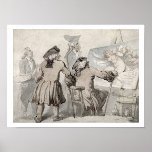 Póster The Connoisseurs, c.1790 (pluma, tinta y w/c sobre