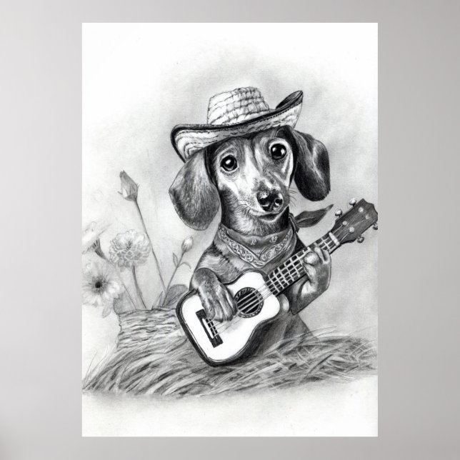 Póster The country crooner dachshund (Frente)