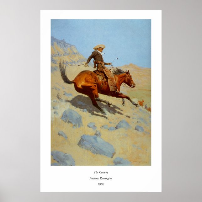 Póster The Cowboy de Frederic Remington (1902) (Frente)