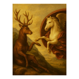 Póster  The Creation - Pegasus and Deer - Masterpiece