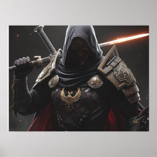 Póster The Crimson Oathbreaker| Fantasy Warrior Poster