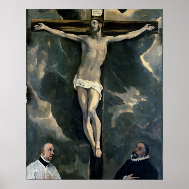 Póster The Crucifixion with Two Donors, c.1580 (oil on ca (Frente)