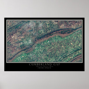 Póster The Cumberland Gap National Park Satellite Map