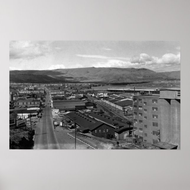 Póster The Dalles, Oregon Town View Looking West on 2nd (Frente)