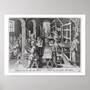 Póster The Development of Printing, plate 5 from 'Nova Re