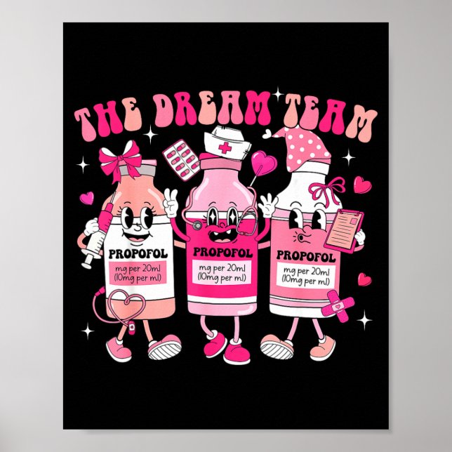 Póster The Dream Team Retro Groovy Nurse Medical Nursing  (Frente)