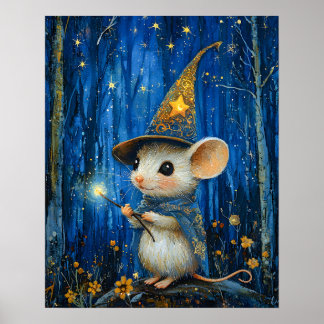 Póster The Enchanted Magician Mouse Fantasy Art