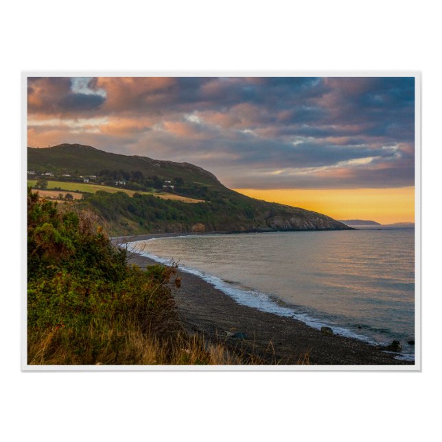 Póster The Evening Glow of Greystones Coast (Anverso)