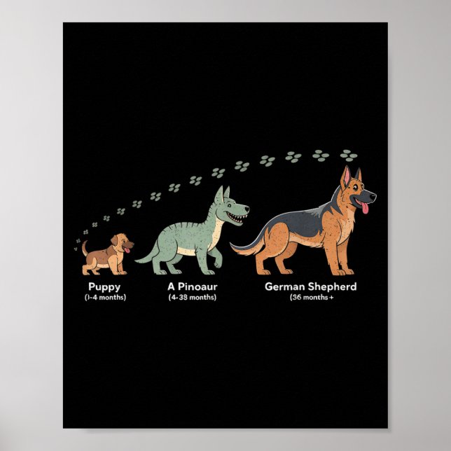 Póster The Evolution Of A German Shepherd - Dog Owner Pet (Frente)