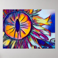 The Eye of the Sunflower Abstract Art