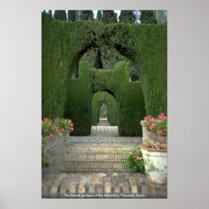 Póster The famed gardens of the Alhambra, Granada, Spain