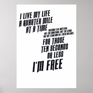 Póster The Fast And The Furious I Live My life