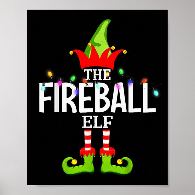 Póster The Fireball Elf Christmas Matching Pajamas  (Frente)