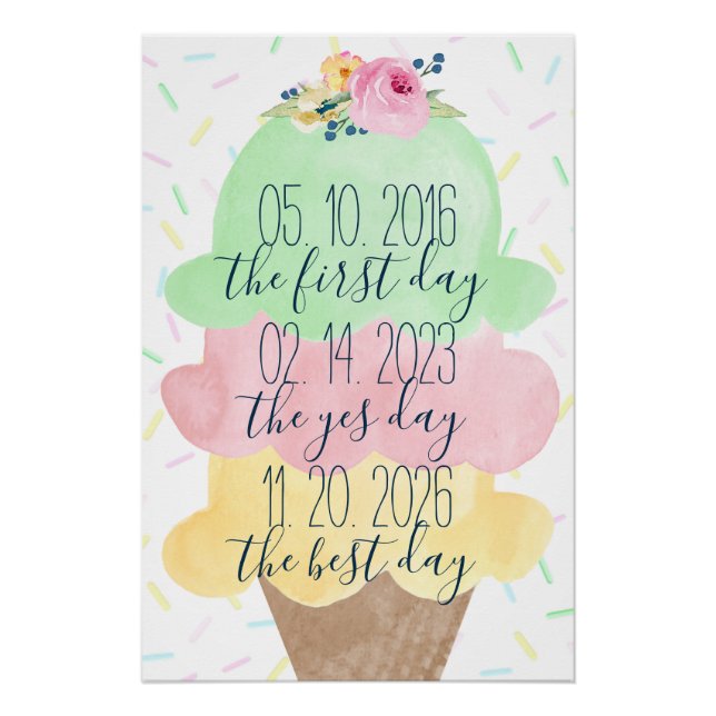 Póster The First Day, Best Day, Yes Day Helado Bridal (Anverso)