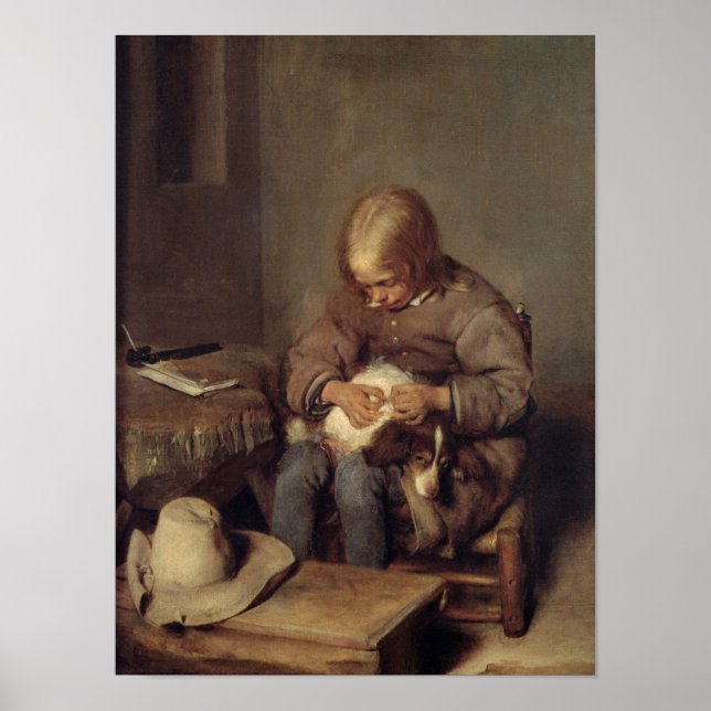 Póster The Flea-Catcher c.1655 (Frente)