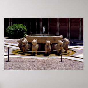 Póster The fountain of the Lions, The Alhambra,  Granada,