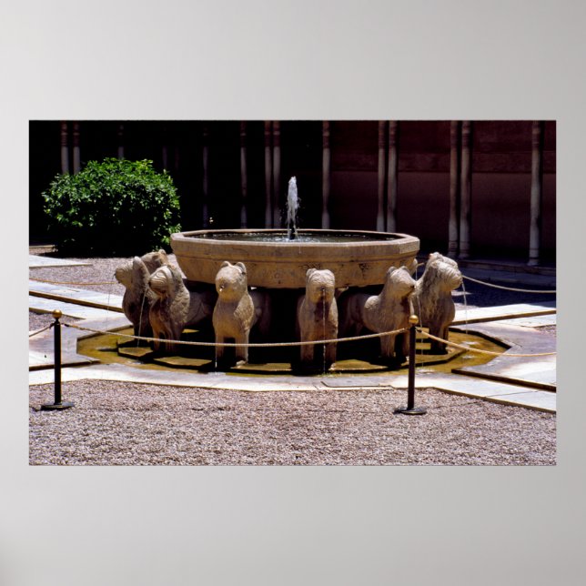 Póster The fountain of the Lions, The Alhambra,  Granada, (Frente)