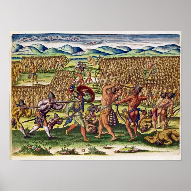 Póster The French Help the Indians in Battle (Frente)