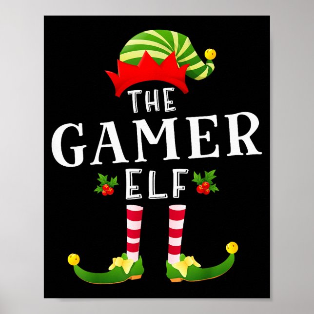 Póster The Gamer Elf Christmas Matching Pajama  (Frente)