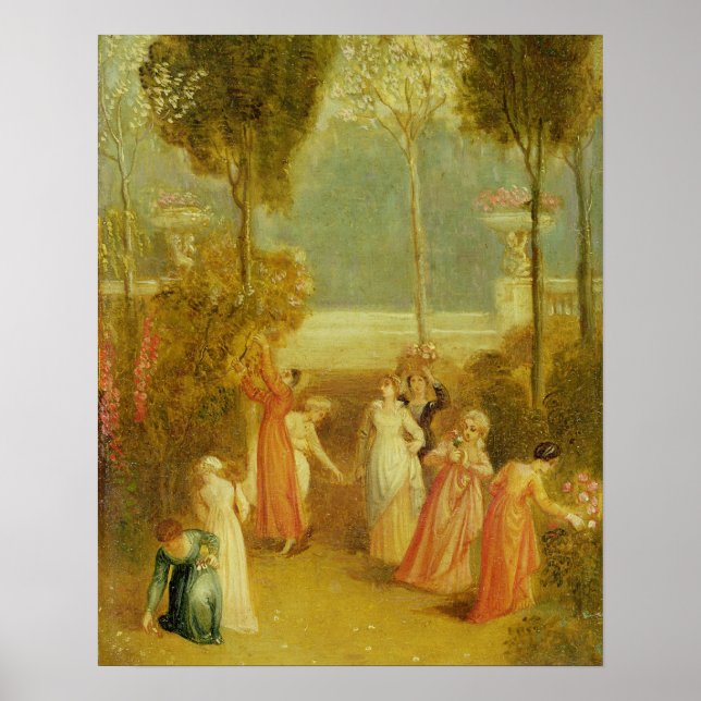 Póster The Garden, c.1820 (aceite en panel) (Frente)