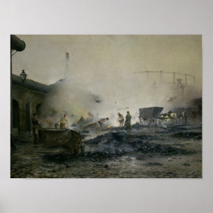 Póster The Gas Factory at Courcelles, 1884