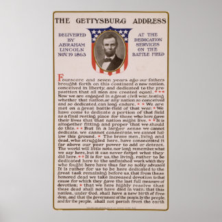 Póster The Gettysburg Address by Abraham Lincoln 1863